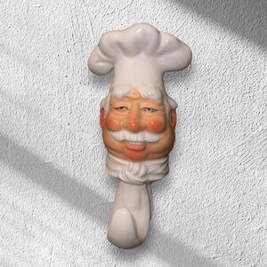 Vtg Department 56 Japan Le Chef Cuisine 6" Ceramic Wall Hook By Linda Massopust